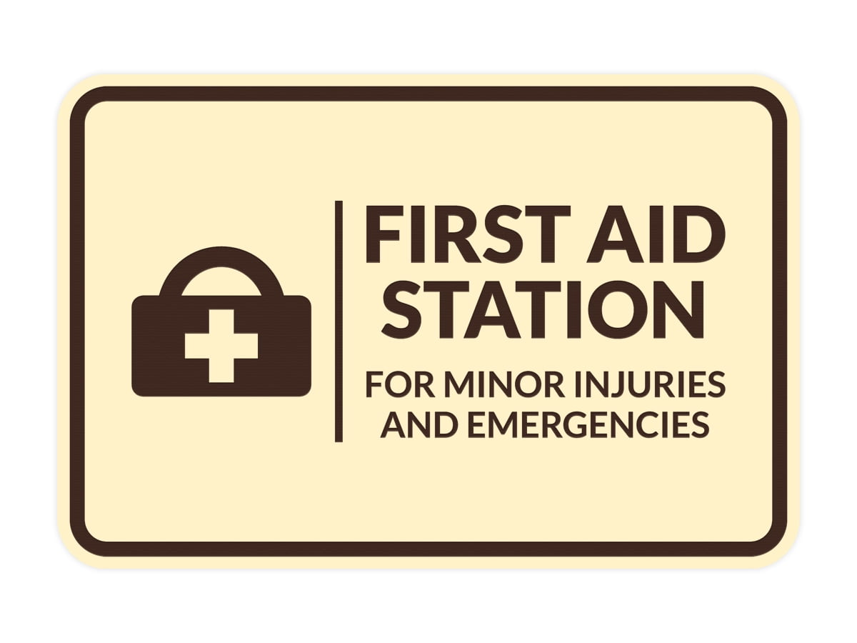Signs ByLITA Classic Framed First Aid Station For Minor Injuries and ...
