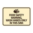 thumbnail image 1 of Signs ByLITA Classic Framed Food Safety Warning, Wash Hands Only In This Sink Sign (Ivory/Dark Brown) - Large, 1 of 6