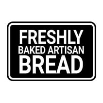 Signs ByLITA Classic Framed Freshly Baked Artisan Bread Door or Wall Sign Easy Installation | Office And Shop Decor | Bars And Restaurants Sign (Black) - Large