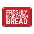 thumbnail image 1 of Signs ByLITA Classic Framed Freshly Baked Artisan Bread Door or Wall Sign Easy Installation | Office And Shop Decor | Bars And Restaurants Sign (Red) - Small, 1 of 9