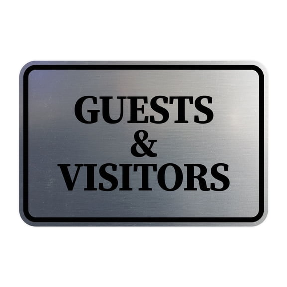 Signs ByLITA Classic Framed, Guests & Visitors Sign (Brushed Silver) - Small