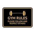 thumbnail image 1 of Signs ByLITA Classic Framed Gym Rules Please Follow and Respect Others Sign (Black /Gold) - Small, 1 of 7