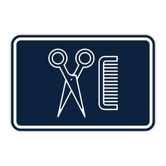 Signs ByLITA Classic Framed Hairstylists Graphic Sign (Navy Blue ) - Large