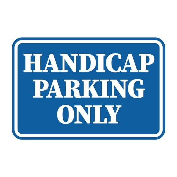 Signs ByLITA Classic Framed Handicap Parking Only Sign (Blue) - Small