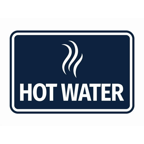 Signs ByLITA Classic Framed Hot Water Sign (Navy Blue/White) - Large
