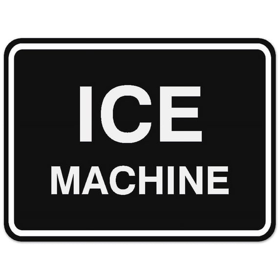 Signs ByLITA Classic Framed Ice Machine Sign - Easy Installation | Durable Wall or Door Sign (Black) - Medium