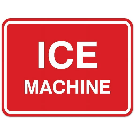 Signs ByLITA Classic Framed Ice Machine Sign - Easy Installation | Durable Wall or Door Sign (Red) - Large