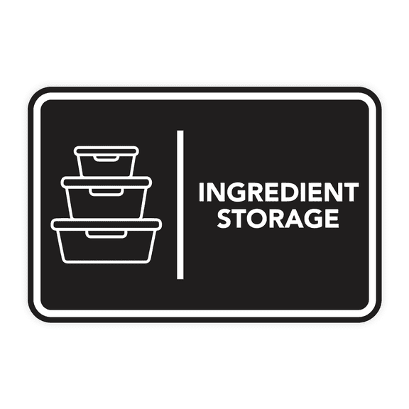 Signs ByLITA Classic Framed Ingredient Storage Door or Wall Sign Easy Installation | Health And Safety | Building And Hospitality Sign (Black) - Small