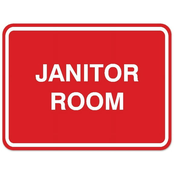 Signs ByLITA Classic Framed Janitor Room Sign - Easy Installation | Durable Material (Red) - Large