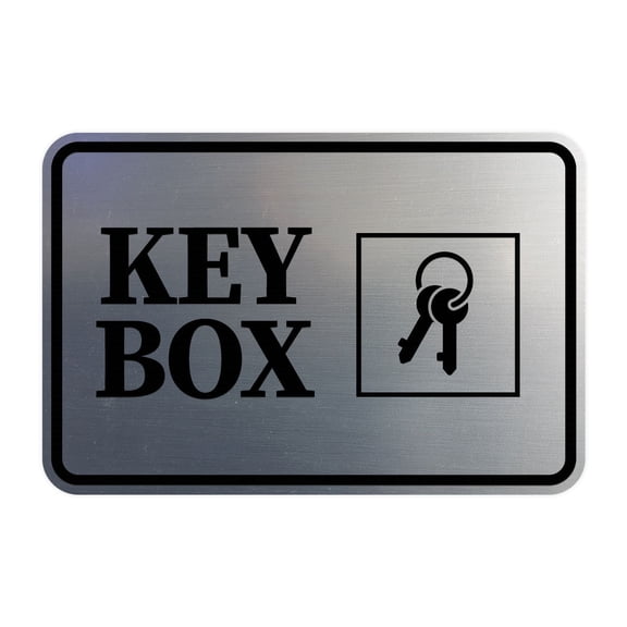 Signs ByLITA Classic Framed Key Box Sign (Brushed Silver) - Small