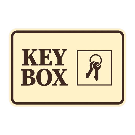 Signs ByLITA Classic Framed Key Box Sign (Ivory/Dark Brown) - Medium