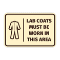 thumbnail image 1 of Signs ByLITA Classic Framed Lab Coats Must Be Worn In This Area Door or Wall Sign Easy Installation | Health And Safety | Building And Hospitality Sign (Ivory/Dark Brown) - Small, 1 of 7