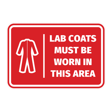 Signs ByLITA Classic Framed Lab Coats Must Be Worn In This Area Door or Wall Sign Easy Installation | Health And Safety | Building And Hospitality Sign (Red) - Large