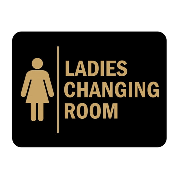 Signs ByLITA Classic Framed Ladies Changing Room Sign (Black Gold) - Large