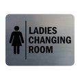 Woman Changing Sign Signs ByLITA Classic Framed Ladies Changing Room Sign (Brushed Silver ...