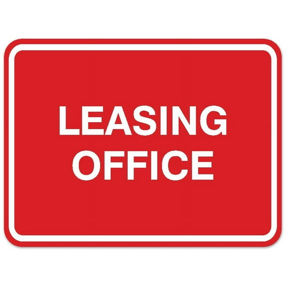 Signs ByLITA Classic Framed Leasing Office Sign - Easy Installation | Durable Material (Red) - Large