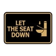 thumbnail image 1 of Signs ByLITA Classic Framed Let The Seat Down Sign (Black Gold) - Medium, 1 of 6