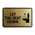 thumbnail image 1 of Signs ByLITA Classic Framed Let The Seat Down Sign (Brushed Gold) - Medium, 1 of 6