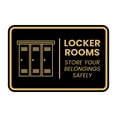 thumbnail image 1 of Signs ByLITA Classic Framed Locker Rooms Store Your Belongings Safely Sign (Black Gold) - Medium, 1 of 7
