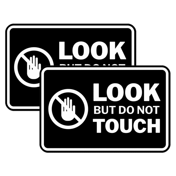 Signs ByLITA Classic Framed Look, But Do Not Touch Sign (Black) - Small 2 Pack
