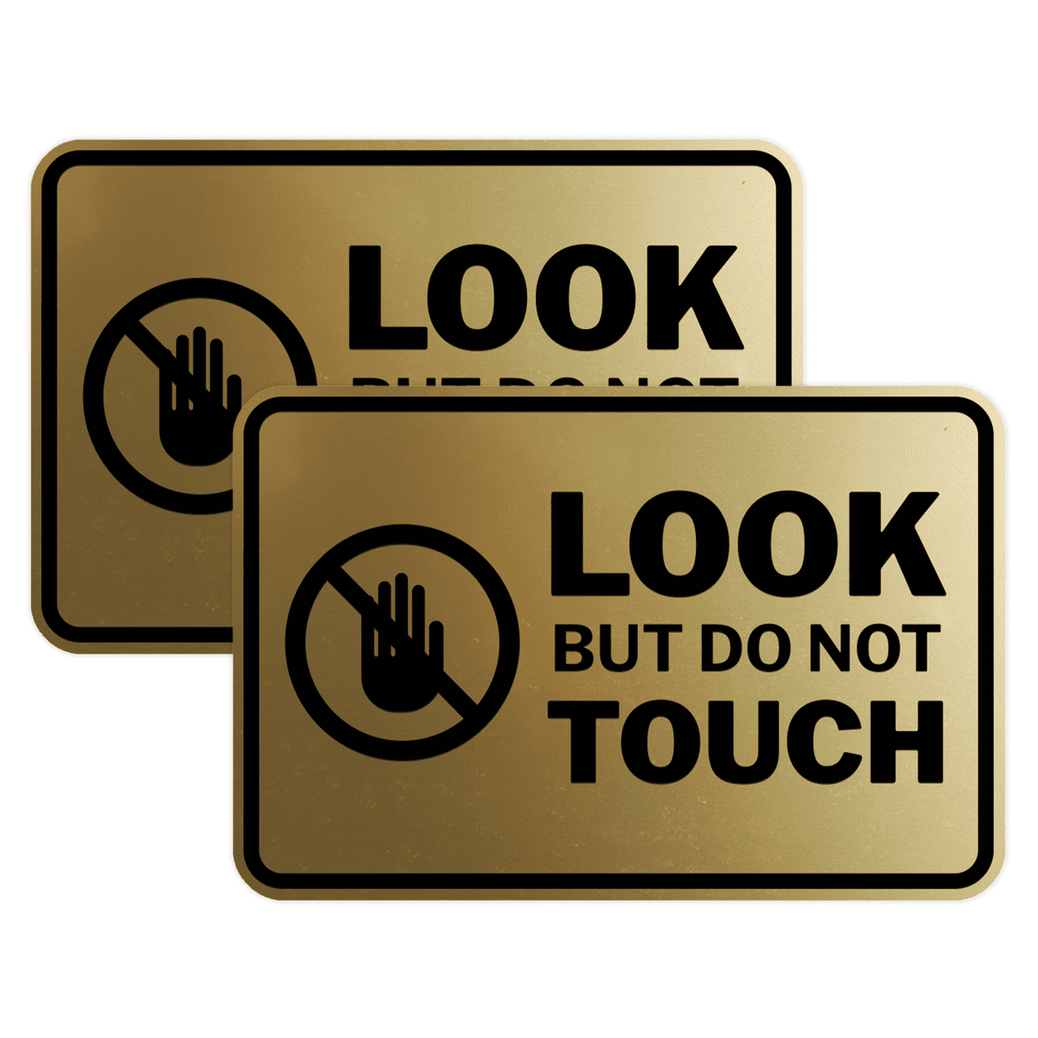 No Indoor Smoking Sign - 2 Pack, Brushed Gold Circle Door/Wall Sticker - View #9