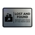 thumbnail image 1 of Signs ByLITA Classic Framed Lost and Found Report Lost Items at the Front Desk Sign (Brushed Silver) - Large, 1 of 7