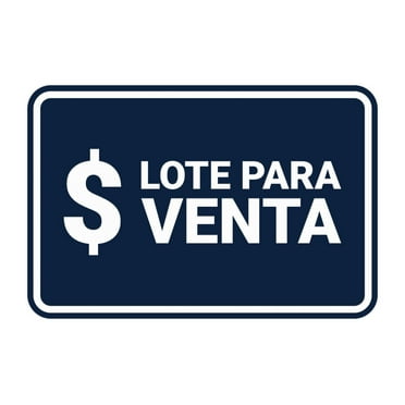 Signs ByLITA Classic Framed Lote para Venta Door or Wall Sign (Navy Blue / White) - Large