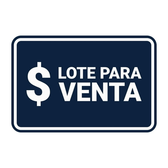 Signs ByLITA Classic Framed Lote para Venta Door or Wall Sign (Navy Blue / White) - Large