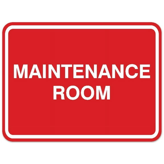 Signs ByLITA Classic Framed Maintenance Room Sign - Easy Installation | Durable Material (Red) - Large