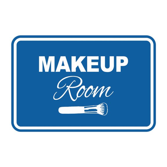 Signs ByLITA Classic Framed Makeup Room Sign (Blue) - Small