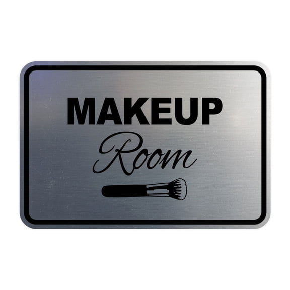 Signs ByLITA Classic Framed Makeup Room Sign (Brushed Silver) - Small