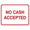 thumbnail image 1 of Signs ByLITA Classic Framed NO CASH ACCEPTED Door or Wall Sign Durable ABS Plastic | Laser Engraved | Easy Installation | Elegant Design (White/Red) - Medium, 1 of 3