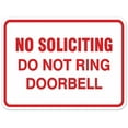 thumbnail image 1 of Signs ByLITA Classic Framed NO SOLICITING DO NOT RING DOORBELL Door or Wall Sign Durable ABS Plastic | Laser Engraved | Easy Installation | Elegant Design (White/Red) - Large, 1 of 3