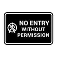 thumbnail image 1 of Signs ByLITA Classic Framed No Entry Without Permission Sign (Black) - Large, 1 of 6