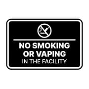 Signs ByLITA Classic Framed No Smoking or Vaping in the Facility Sign (Black) - Large