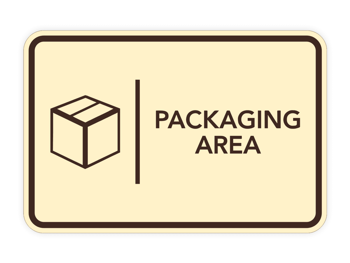 Signs ByLITA Classic Framed Packaging Area Door or Wall Sign Easy ...