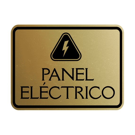 Signs ByLITA Classic Framed Panel Eléctrico Sign (Brushed Gold) - Large