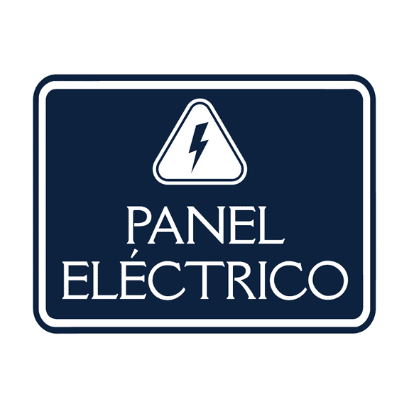 Signs ByLITA Classic Framed Panel Eléctrico Sign (Navy Blue / White) - Large