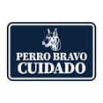 thumbnail image 1 of Signs ByLITA Classic Framed Perro Bravo Cuidado Graphic Spanish Security Sign (Navy Blue / White) - Medium, 1 of 6