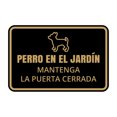 thumbnail image 1 of Signs ByLITA Classic Framed Perro En El Jardín Mantenga la Puerta Cerrada Wall or Door | Spanish Home Security Sign (Black Gold) - Large, 1 of 8