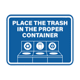 thumbnail image 1 of Signs ByLITA Classic Framed Place The Trash In The Proper Container Sign (Blue) - Small, 1 of 8
