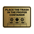 thumbnail image 1 of Signs ByLITA Classic Framed Place The Trash In The Proper Container Sign (Brushed Gold) - Large, 1 of 8