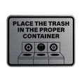 thumbnail image 1 of Signs ByLITA Classic Framed Place The Trash In The Proper Container Sign (Brushed Silver) - Small, 1 of 8