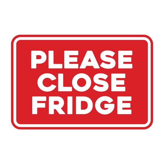 Signs ByLITA Classic Framed Please Close Fridge Door or Wall Sign | Eco-Friendly Home Sign (Red) - Small