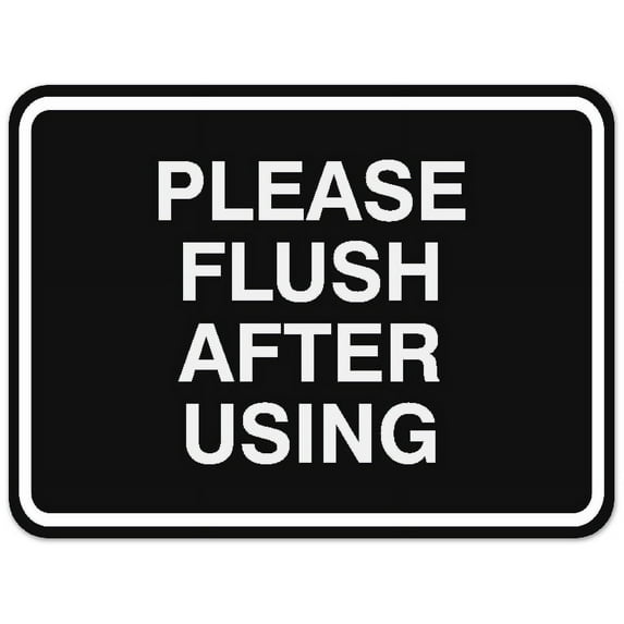 Signs ByLITA Classic Framed Please Flush After Using Sign - Easy Installation | Durable Material (Black) - Large
