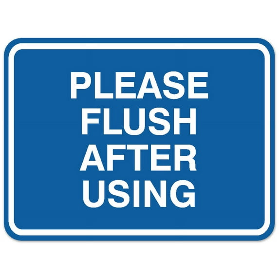 Signs ByLITA Classic Framed Please Flush After Using Sign - Easy Installation | Durable Material (Blue) - Small