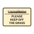 thumbnail image 1 of Signs ByLITA Classic Framed Please Keep Off the Grass Sign (Ivory/Dark Brown) - Small, 1 of 8