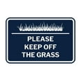 thumbnail image 1 of Signs ByLITA Classic Framed Please Keep Off the Grass Sign (Navy Blue / White) - Small, 1 of 8