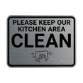 thumbnail image 1 of Signs ByLITA Classic Framed Please Keep Our Kitchen Area Clean Sign (Brushed Silver) - Medium, 1 of 6
