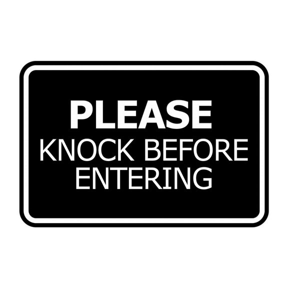 Signs ByLITA Classic Framed Please Knock Before Entering Sign (Black) - Small